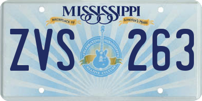 MS license plate ZVS263