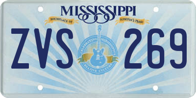 MS license plate ZVS269