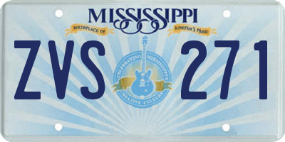 MS license plate ZVS271