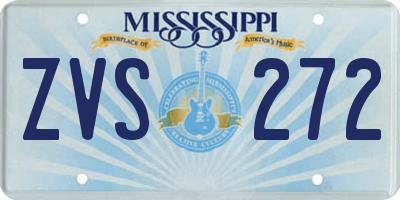 MS license plate ZVS272