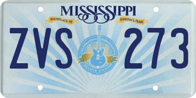 MS license plate ZVS273