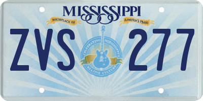 MS license plate ZVS277