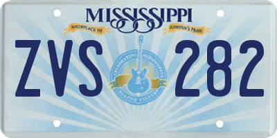 MS license plate ZVS282