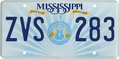 MS license plate ZVS283