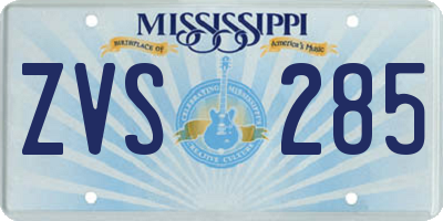 MS license plate ZVS285