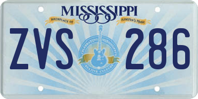 MS license plate ZVS286