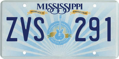 MS license plate ZVS291
