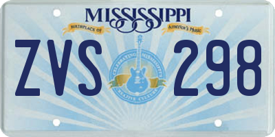 MS license plate ZVS298