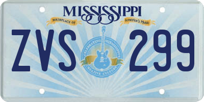 MS license plate ZVS299