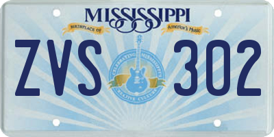 MS license plate ZVS302