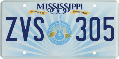MS license plate ZVS305