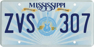 MS license plate ZVS307