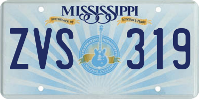 MS license plate ZVS319