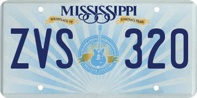 MS license plate ZVS320