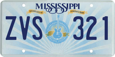 MS license plate ZVS321