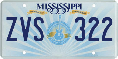 MS license plate ZVS322