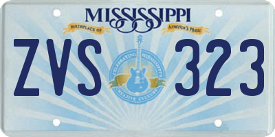 MS license plate ZVS323
