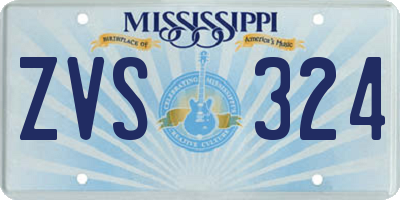MS license plate ZVS324