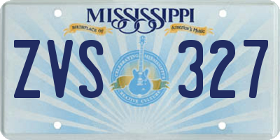 MS license plate ZVS327