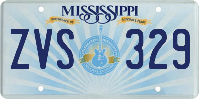 MS license plate ZVS329