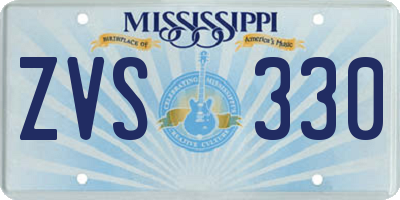 MS license plate ZVS330
