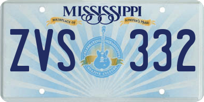 MS license plate ZVS332