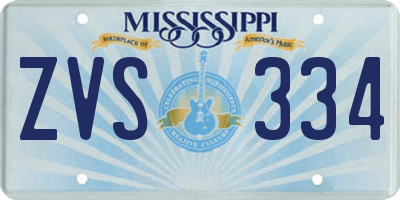 MS license plate ZVS334
