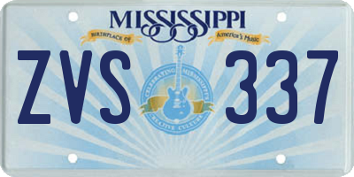 MS license plate ZVS337