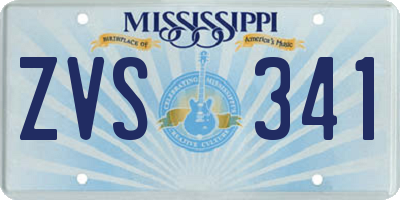 MS license plate ZVS341