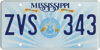 MS license plate ZVS343