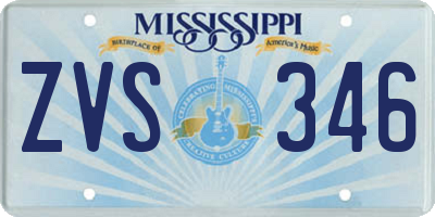 MS license plate ZVS346