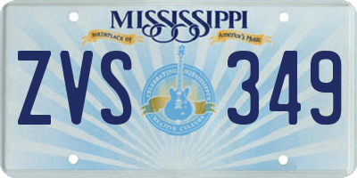 MS license plate ZVS349