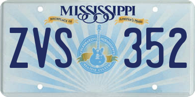MS license plate ZVS352