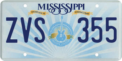 MS license plate ZVS355