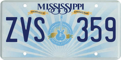 MS license plate ZVS359