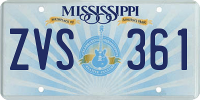 MS license plate ZVS361
