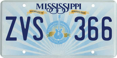 MS license plate ZVS366