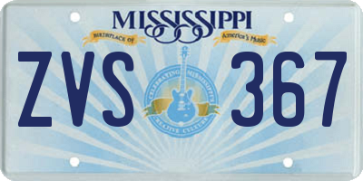 MS license plate ZVS367