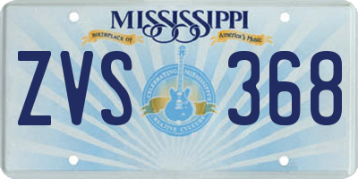 MS license plate ZVS368