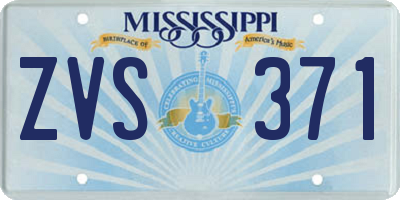 MS license plate ZVS371
