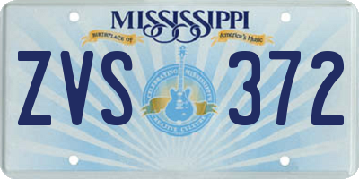 MS license plate ZVS372