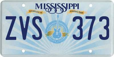 MS license plate ZVS373