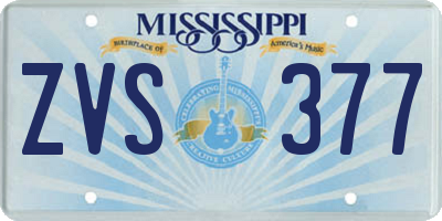 MS license plate ZVS377