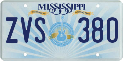 MS license plate ZVS380