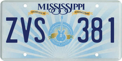MS license plate ZVS381