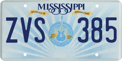 MS license plate ZVS385