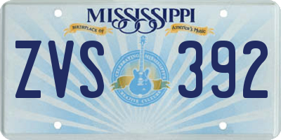 MS license plate ZVS392