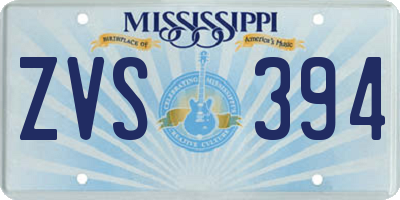 MS license plate ZVS394