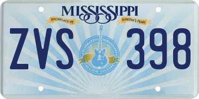 MS license plate ZVS398