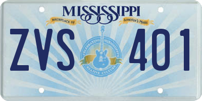 MS license plate ZVS401